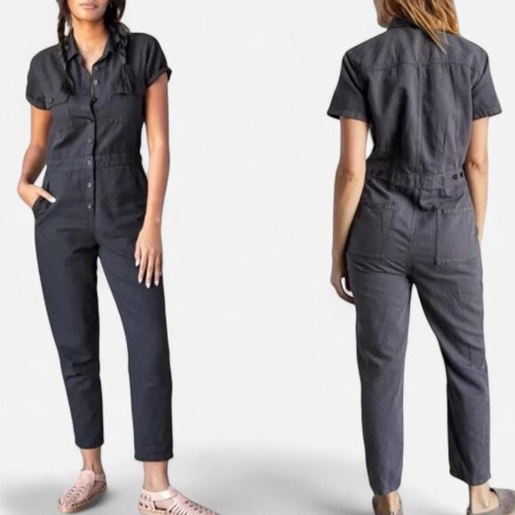 Outerknown S.E.A. Utility Coveralls Jumpsuit Storm Grey Organic Cotton Linen SP - Picture 8 of 8